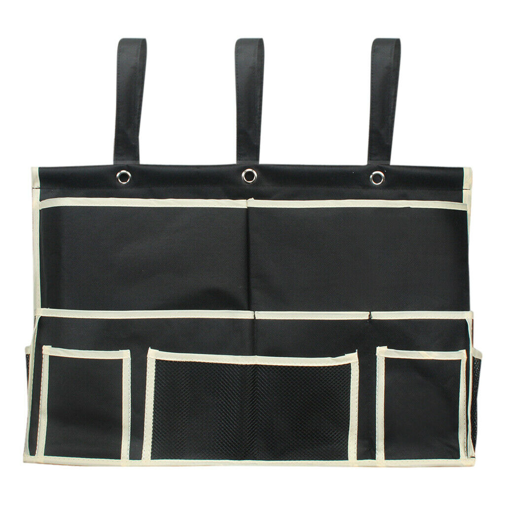 10-Pocket Sofa Storage Bag Bed Organizer Bag Organizer Holder for Books Black