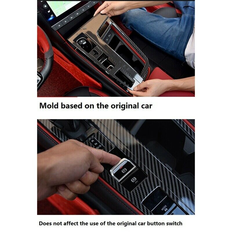 for MG 6 MG6 2020 2021 Carbon Fibre Car Central Control Gear Shift Panel DecM2O5