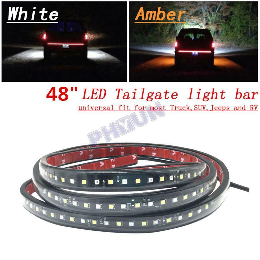 2x 48" White/Amber Running Board Side Step LED Light Strip Turn Signal DRL Bar
