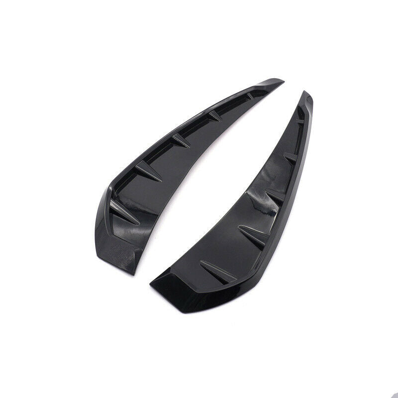 2PCS Universal Car Glossy Black Side Door Fender Vent Air Wing Cover Trim Decor