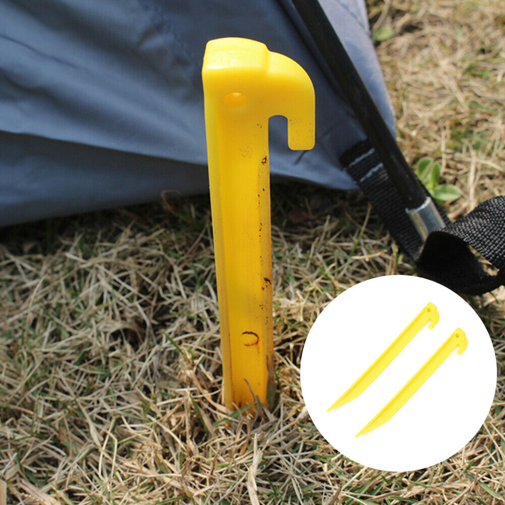 Plastic Tent Pegs Durable Spike Hook Awning Camping Caravan Pegs Accessory HN US