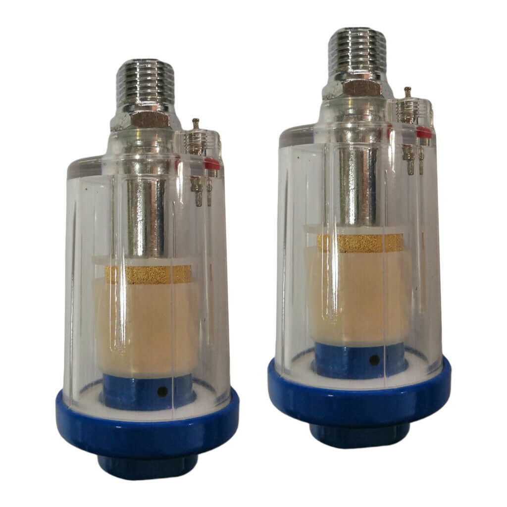 Set of 2 1/4inch Mini Air Oil Water Separator Filter Air Hose Moisture For