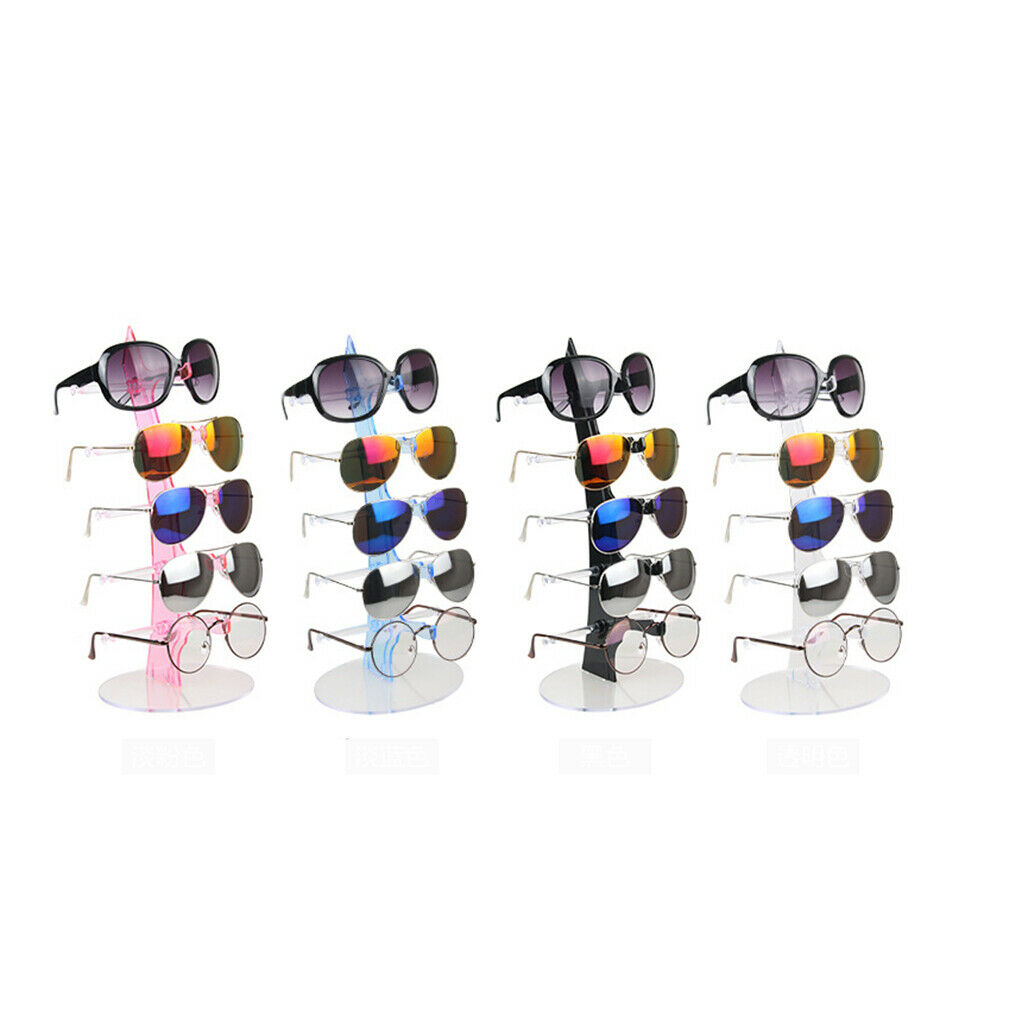 2 Pcs Black White Acrylic Sunglasses Display Tabletop Eyewear Holder Eyeglass