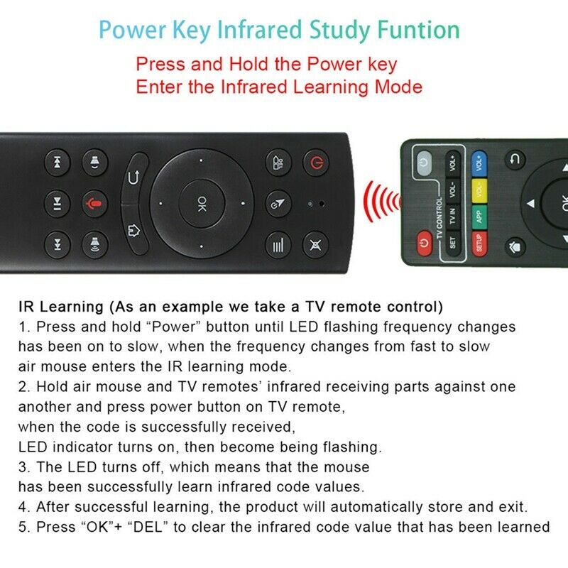 Remote Control Air Mouse Gyro Voice Search Smart Remote Control TV IR LearningQ1