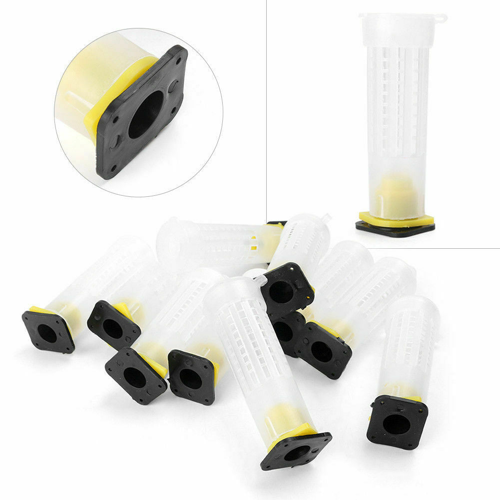 10 PCS Beekeeping Rearing Cup Kit Queen Bee Cages Beekeeper Equipment Tools