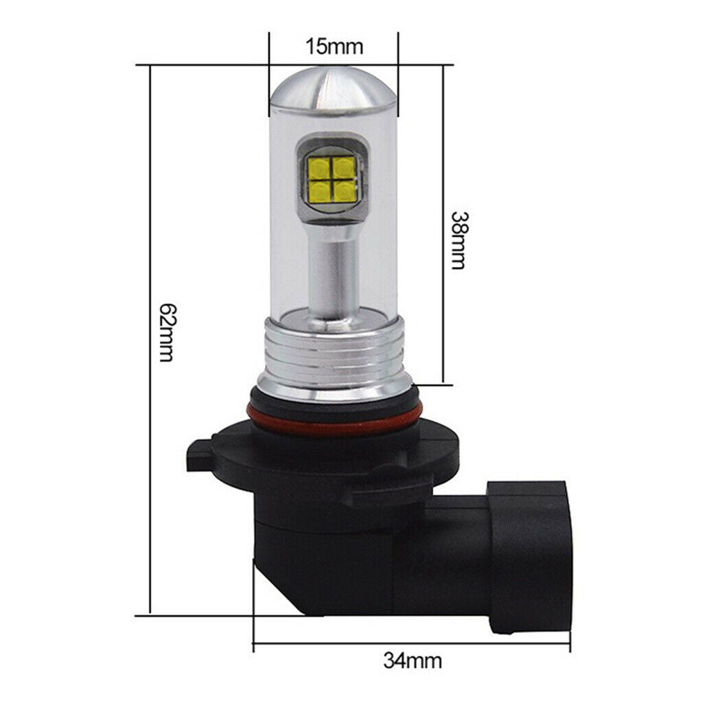 2 Pieces Car 9005 2835 80W LED Fog Lights Bulbs Driving Lamp DRL 6000K White