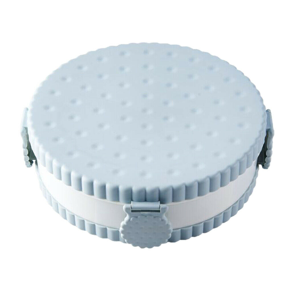 Food Storage Container Dividers Compartments Airtight Leakproof Round Blue