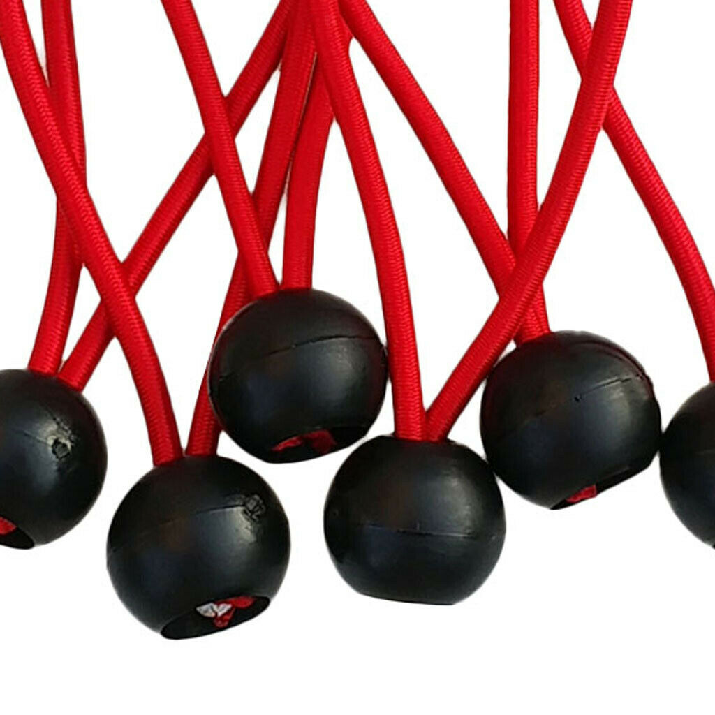 12pcs Ball Bungee 6 Inch Tie Down Cord with 22mm Ball, for Camping Tent Canopies