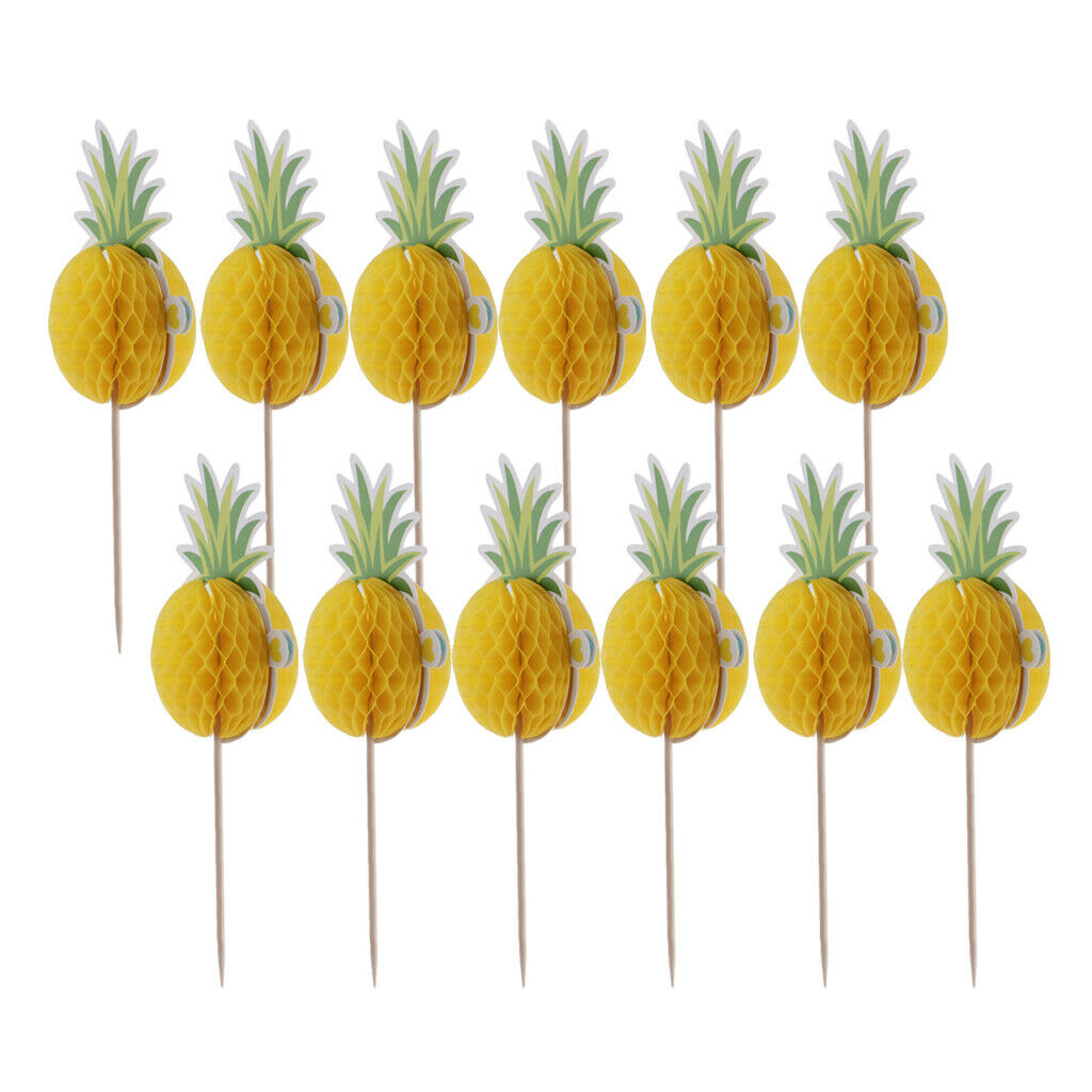 12pcs   Cupcake Toppers Luau Birthday Party Cake Decoration