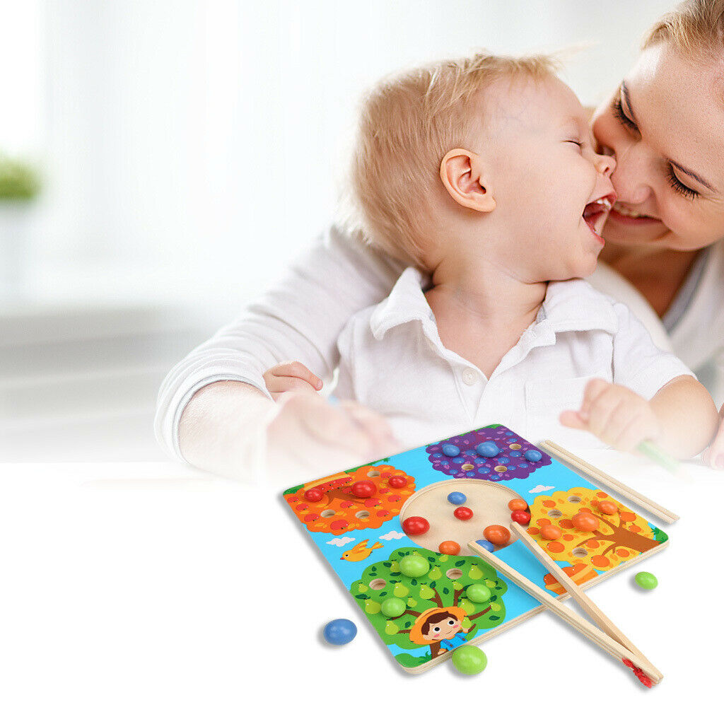 Preschool Wooden Clamp Beads Game Training Educational Cultivate Patience