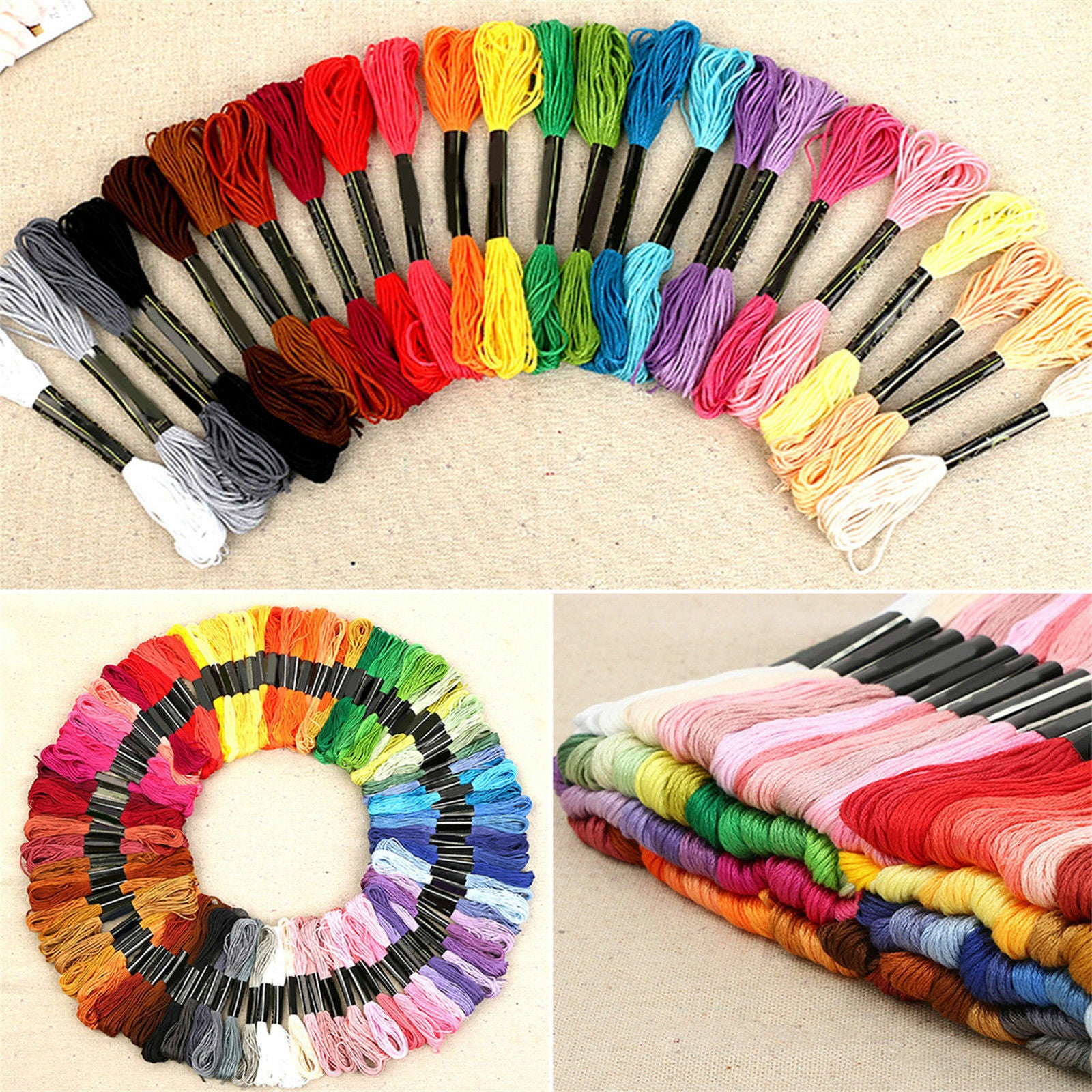 50*/set Multi Colors Cross Stitch Cotton Embroidery Thread Floss Sewing Skeins !