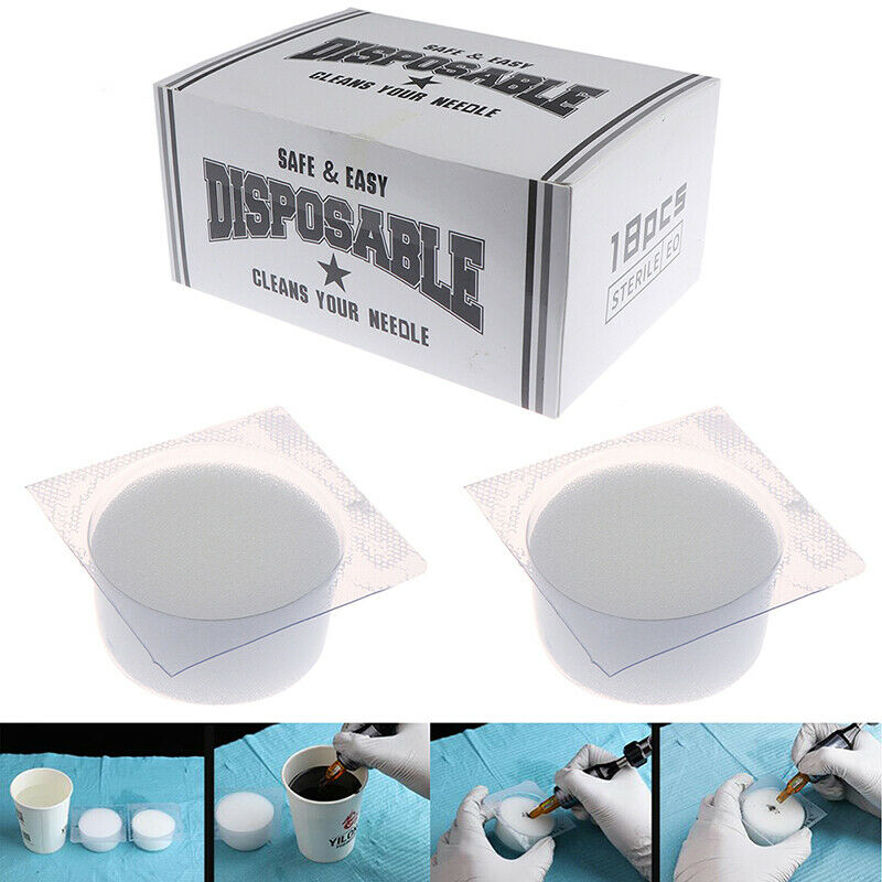 18pcs Tattoo Dip Cap Cup Dipping Dipcap Clean Blend Dry Needle PermanentMa D^WF
