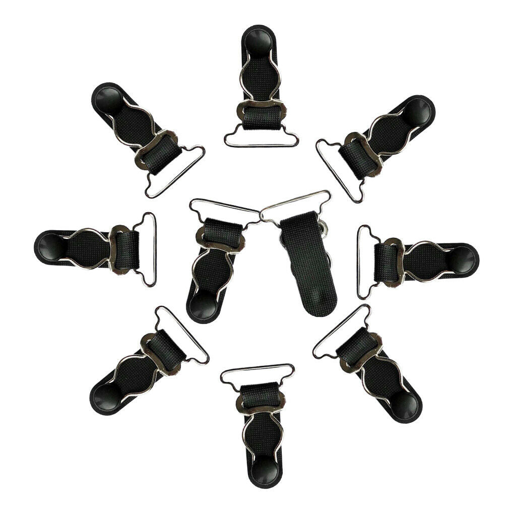 20pcs Black Hooks Set Women Garters Strap Straps Grips Straps 26mm Clip