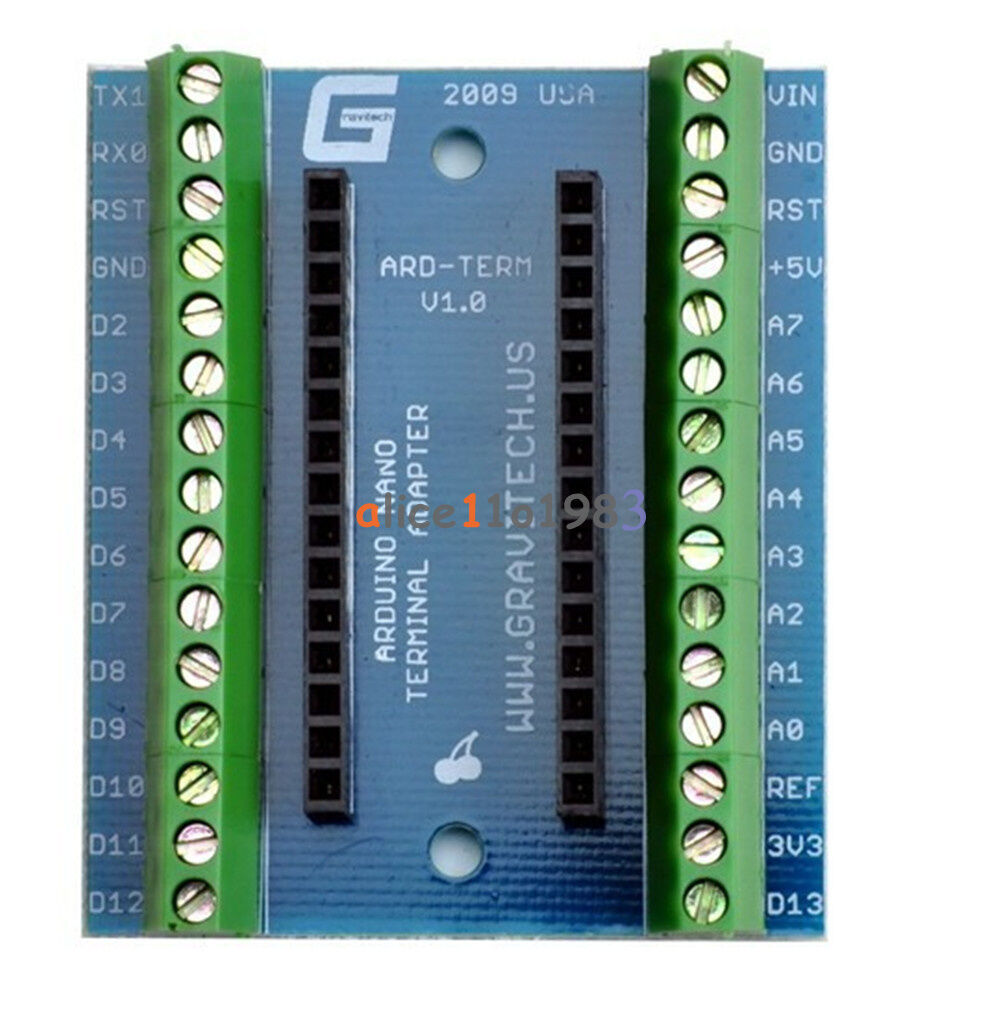 Arduino USB Nano V3.0 ATmega328P 5V 16M board+Terminal Adapter Module