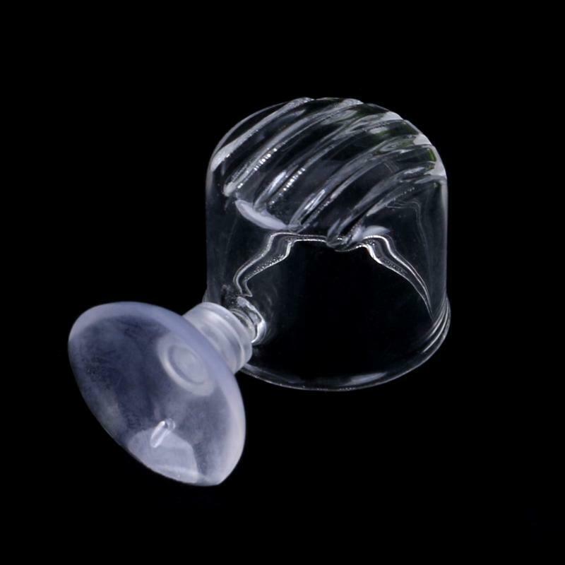 Aquarium Tank Glass Bubble Plant Crystal Fish Feeding Feeder Glass Cup Basin New