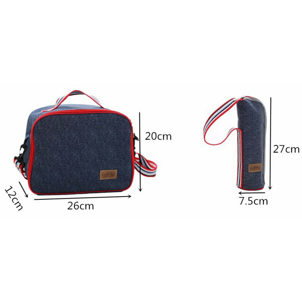 Woven Cool Bag Lunch Box School Office Picnic Insulated Thermal Cooler Totes