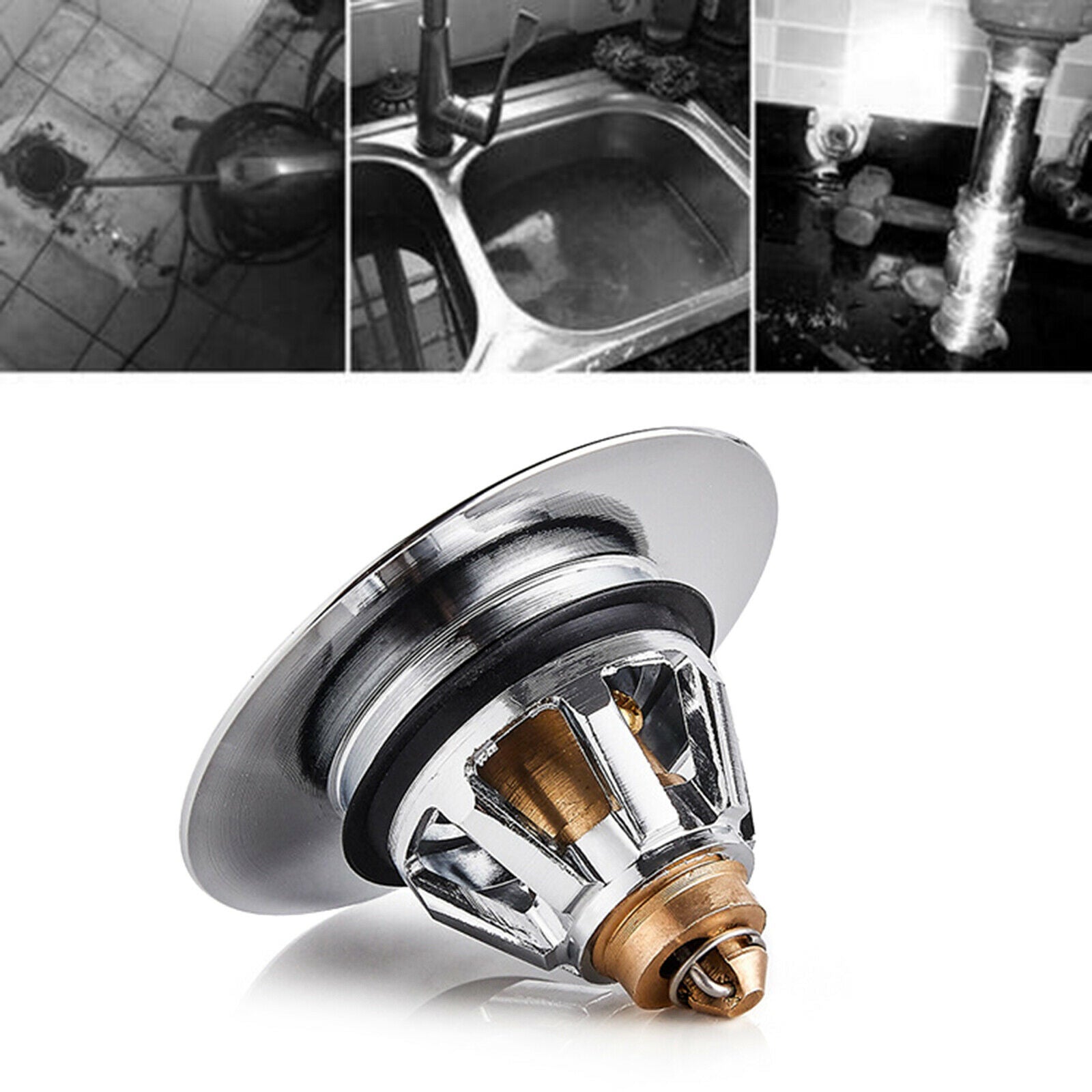 Universal Wash Basin Bounce Drain Filter Up Drain Plug Bathroom Sink