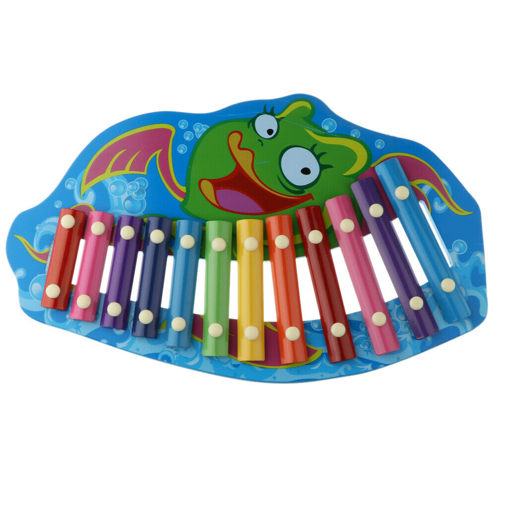 Wooden 12 Key Notes Xylophone Toys Hand Knock Piano Music Instrument for 1 2 3