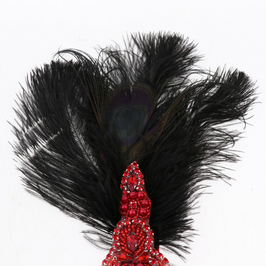 1920s  Headband Wedding Party Flapper Headpiece Fancy Headdress Red
