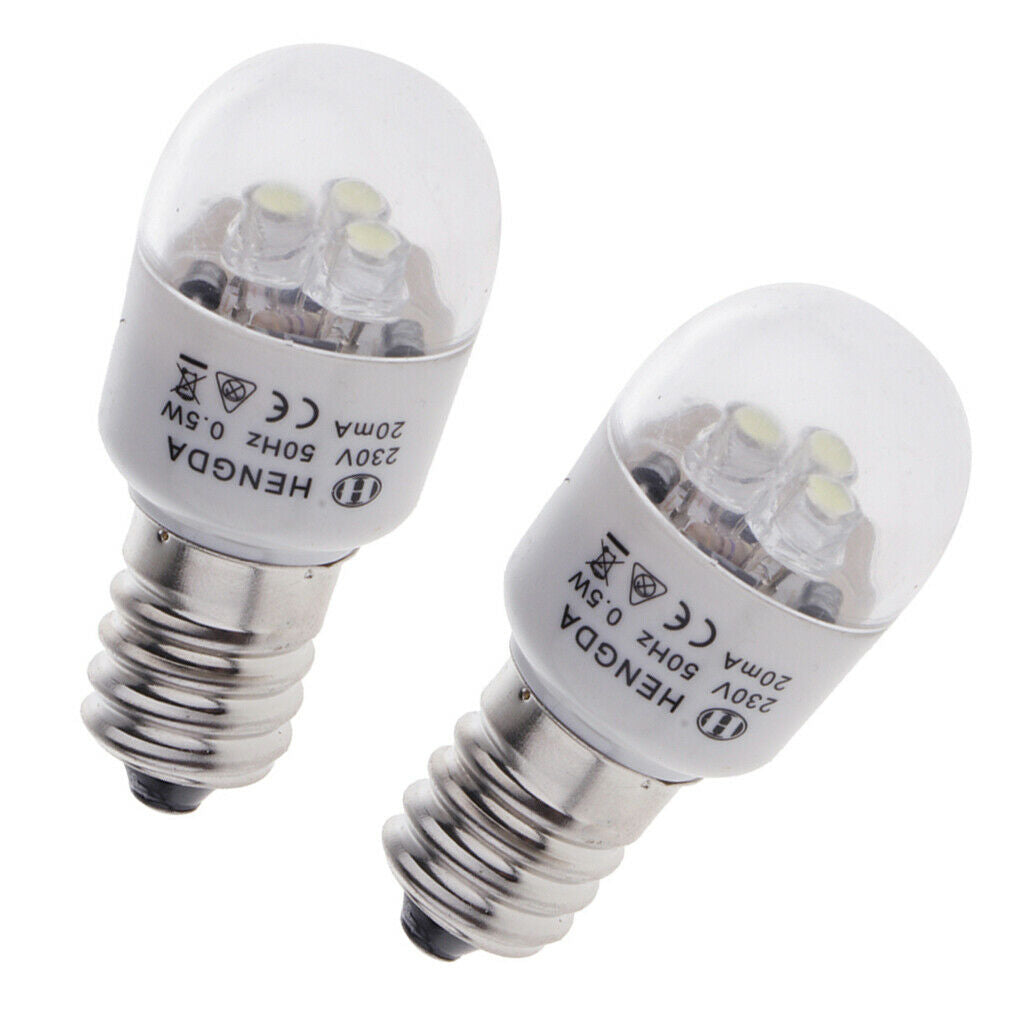 2pcs Domestic Sewing Machine LED Light Bulb 0.5W for Brother Singer   White