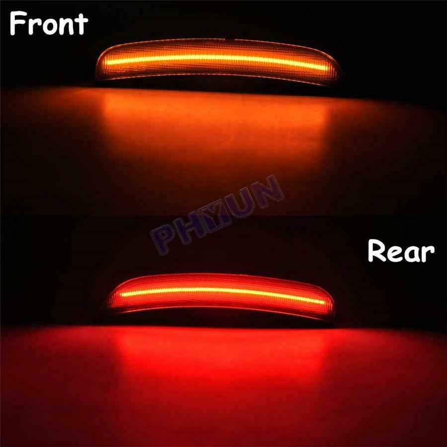 For 2015-2019 Dodge Charger Front Rear LED Side Marker Lamp Amber Red Smoke Lens