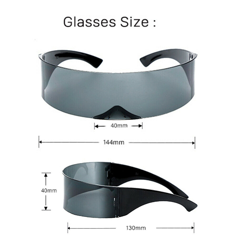2 Pcs Futuristic Wrapped Around Sunglasses Sun Glasses Party Favors Eyewear