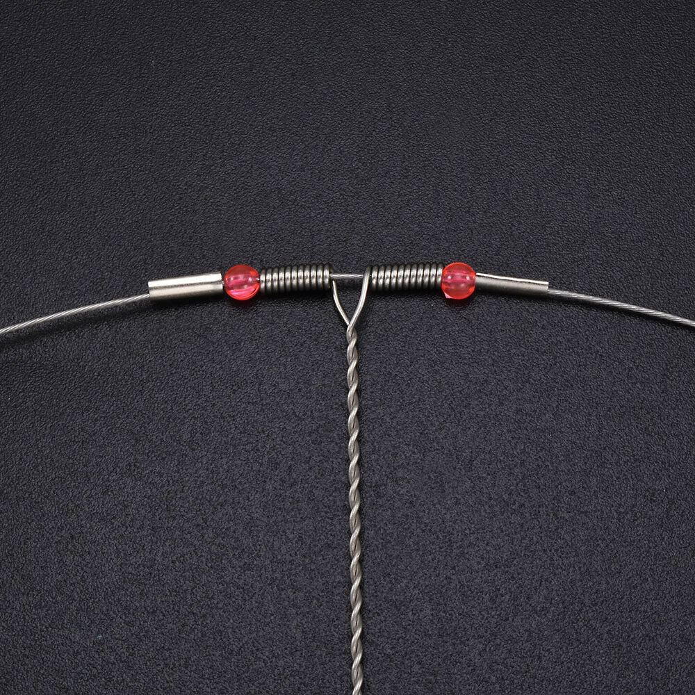 10X Fish Hook Rope Wire Fishing Wire Line Leader Trace With Snap Safety Snaps