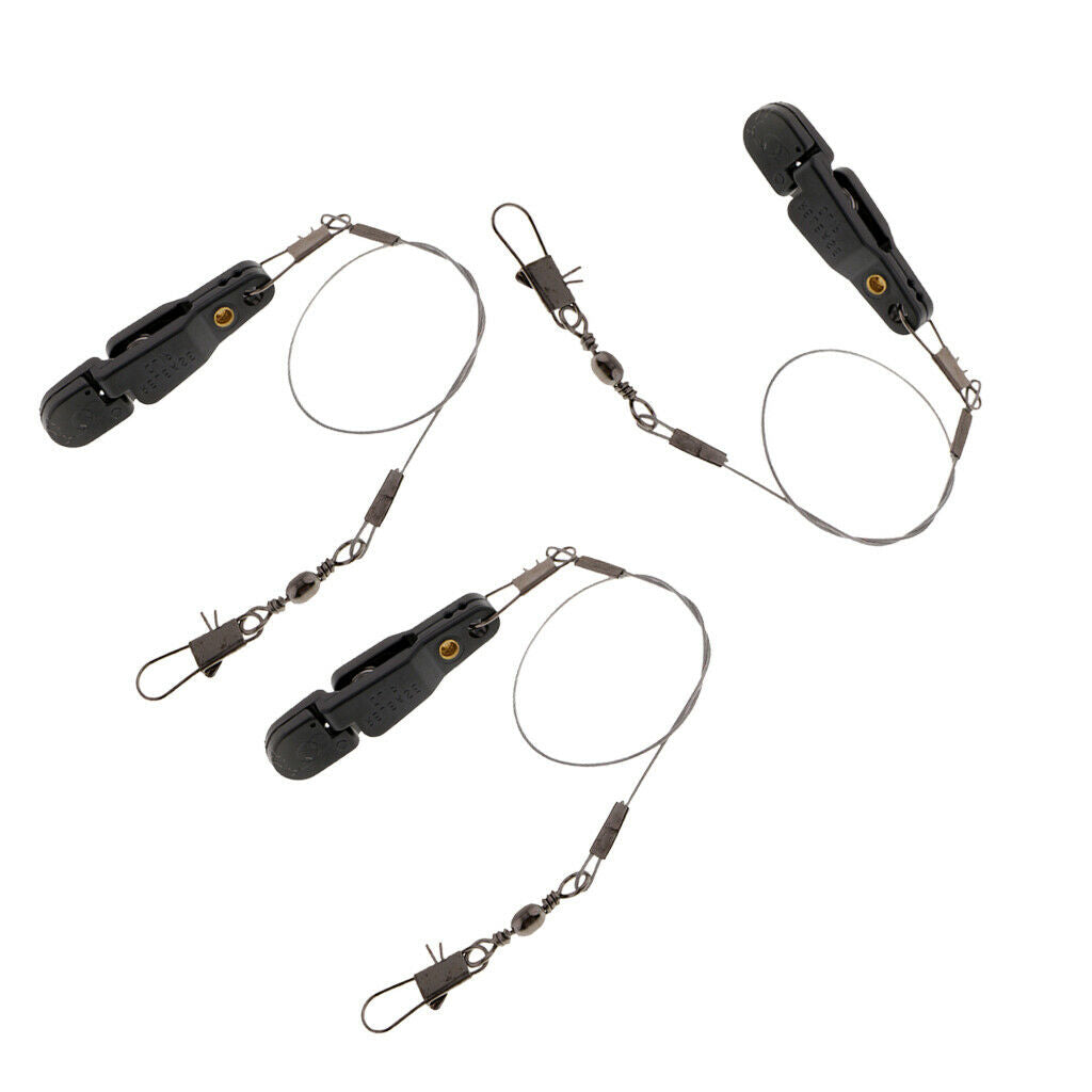 3pcs Snap Release Clip with Line Leader, Adjustable, Padded Clips for Outrigger