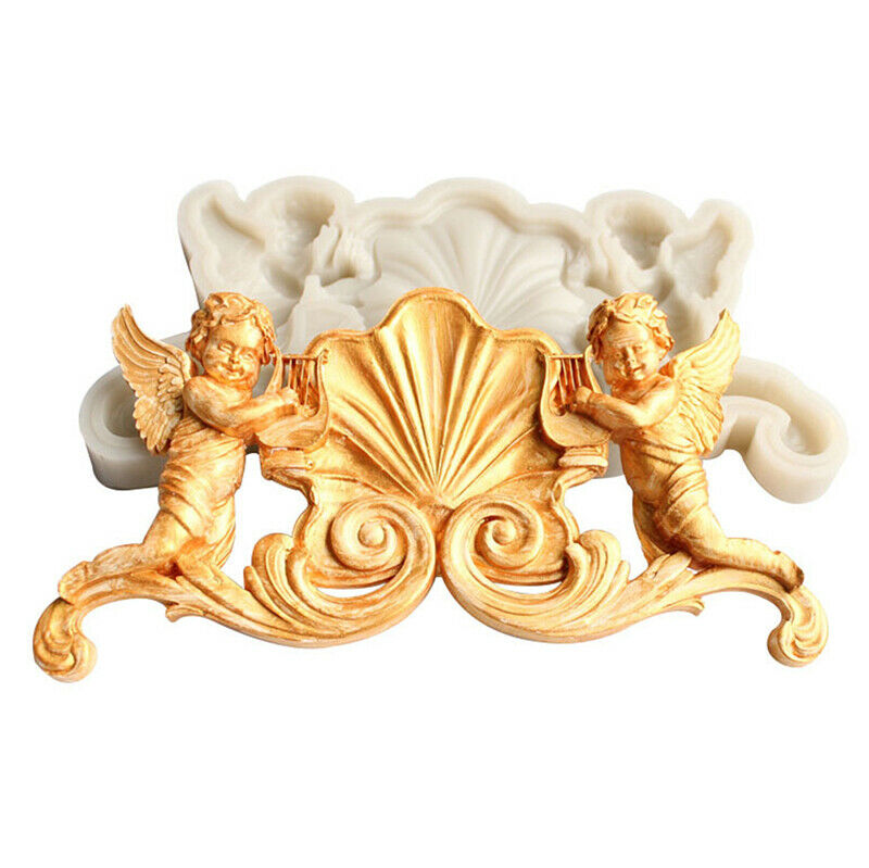 Angel silicone fondant mold cake decorating tool clay gypsum aroma wax mo abBDA