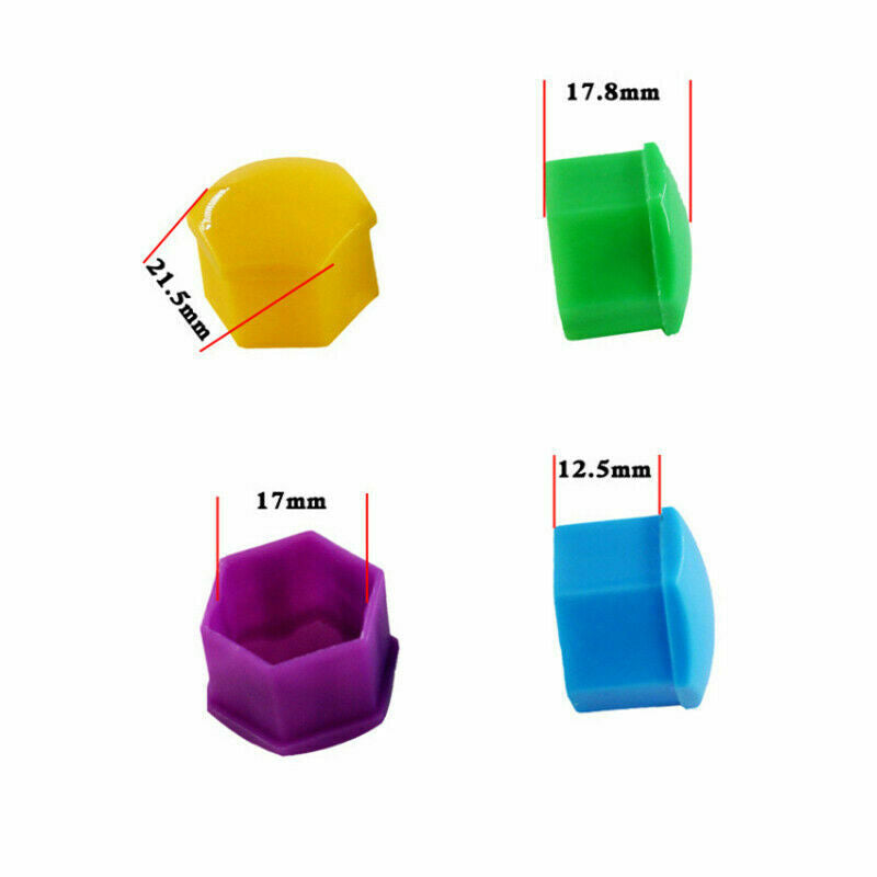 105Pcs Plastic Car Wheel Nut Bolt Cover Caps Lug Dustproff Bolt Rims Tire 17mm