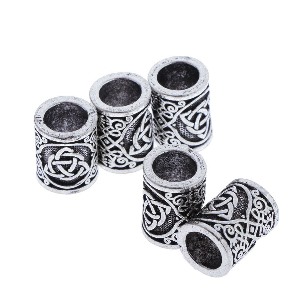 5Pc Viking Beard Beads Metal Hair Beads Celtic Knot Dreadlock Hair Accessory