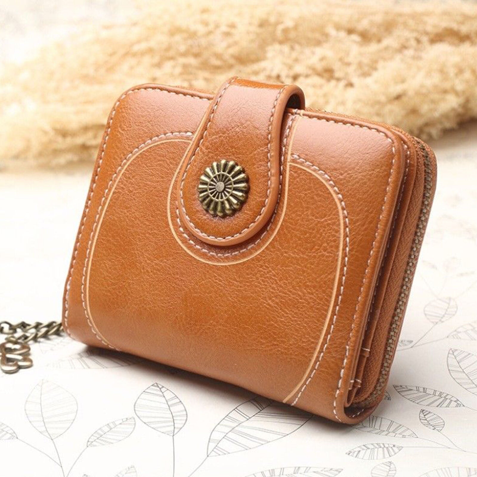 Womens Lady Bifold Coin Leather Cash Purse Card Holder Short Zipper Wallet New