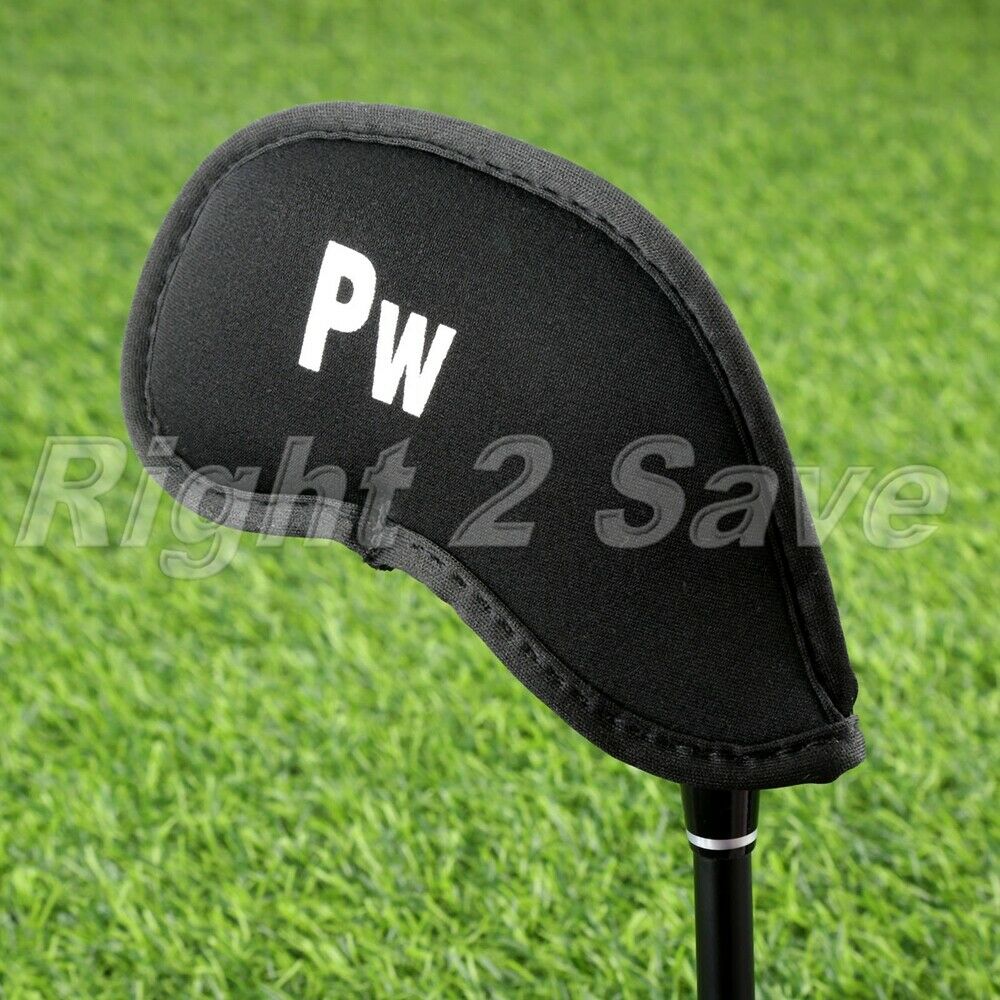 11pcs Black Golf Head Covers Golf Iron Protector Case Headcover With Numbers Kit