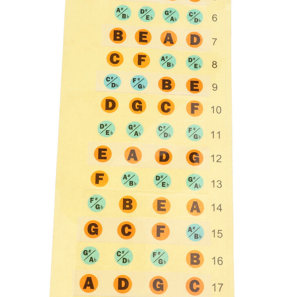Bass Guitar Fretboard Note Labels Scale Fret Stickers for 4 Strings Bass