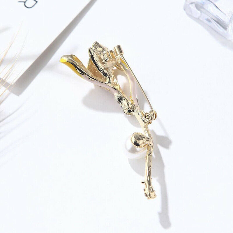 Fashion Enamel Tulip Flower Brooches Scarf Pins Weddings Office Party Jew.l8