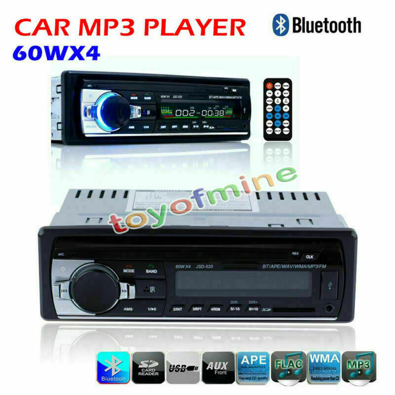 Car Radio Bluetooth Stereo 1 Din Head Unit In Dash MP3/USB/SD/AUX/FM