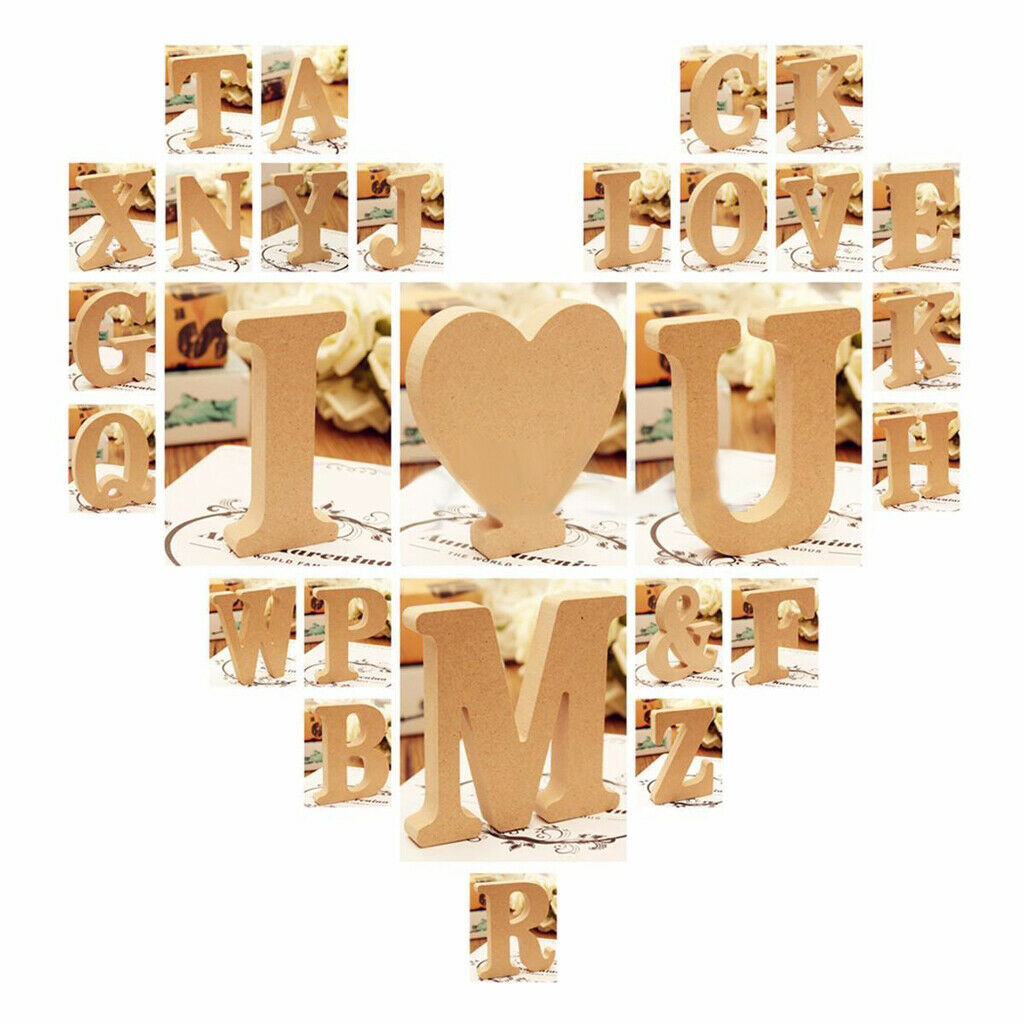 Wooden Alphabet Craft Letter Plaque Wall Hanging Wedding Nursery Decor R