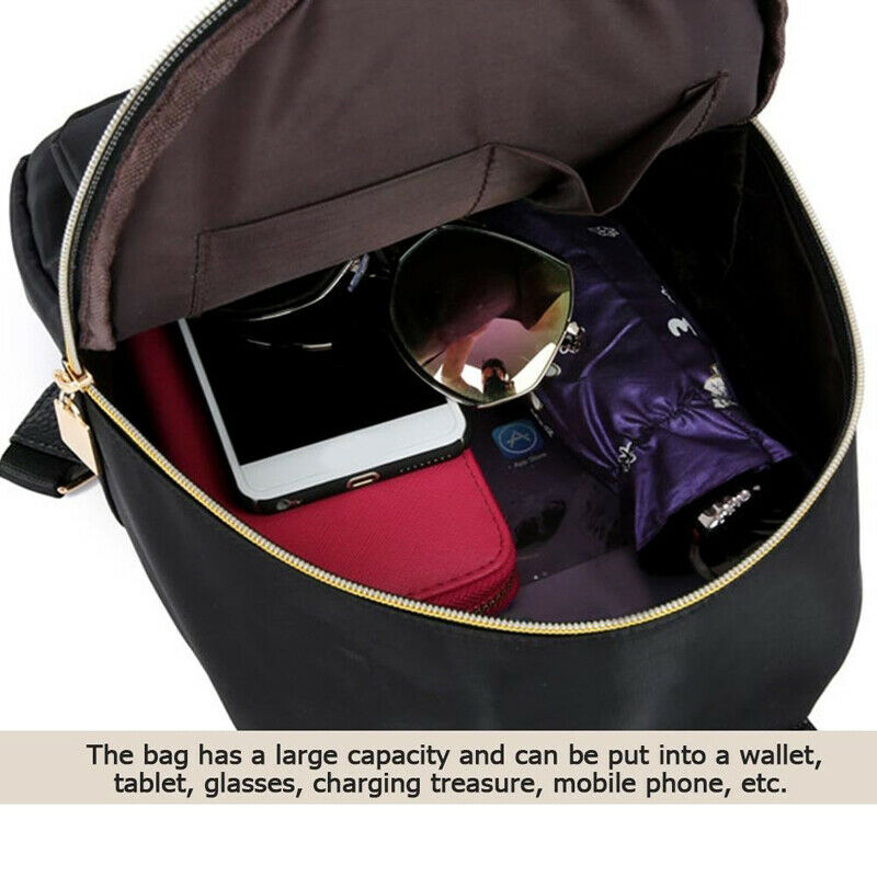 Women Backpack Black Trendy Small Travel School Nylon Handbag Shoulder Bag New