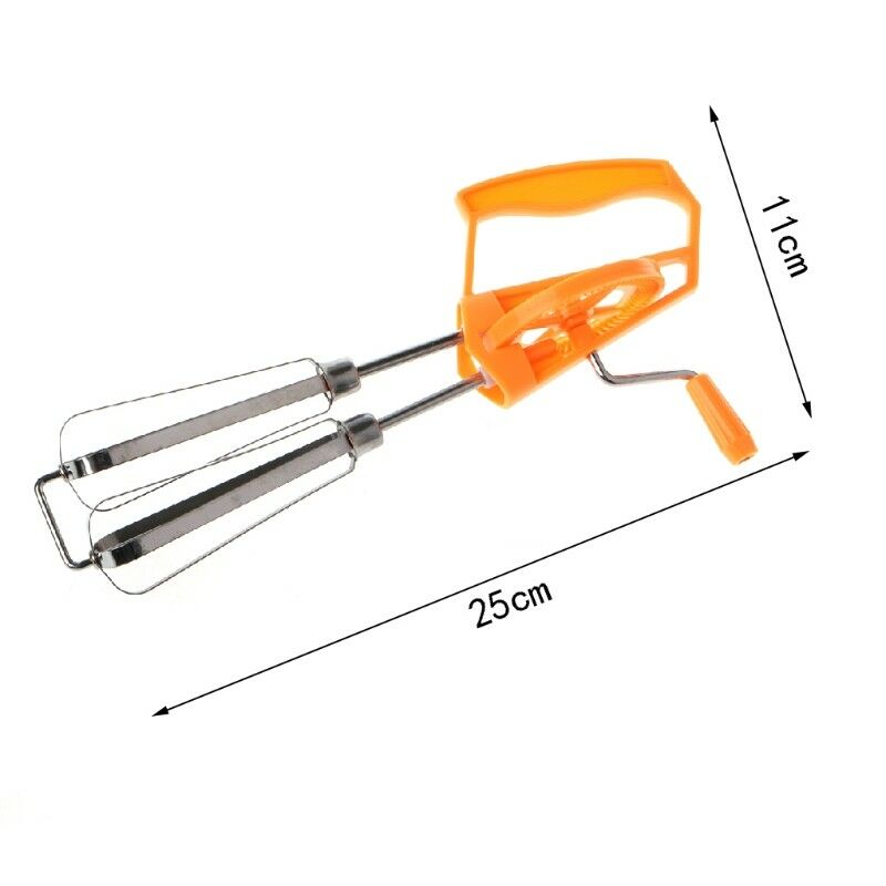 Stainless Steel Rotary Manual Hand Whisk Egg Beater Mixer Blender Kitchen Tools