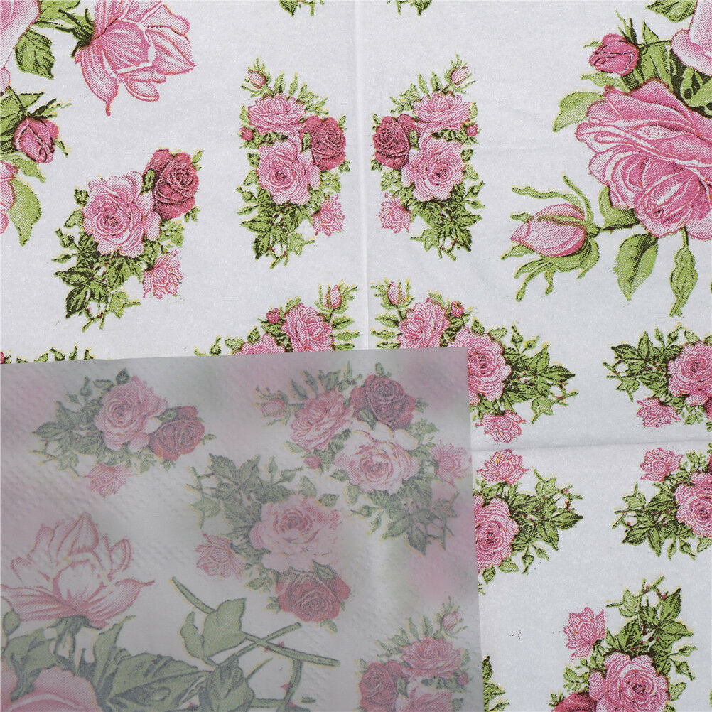 20x/bag Flower rose print Wedding Party Napkins wedding table decoration.l8