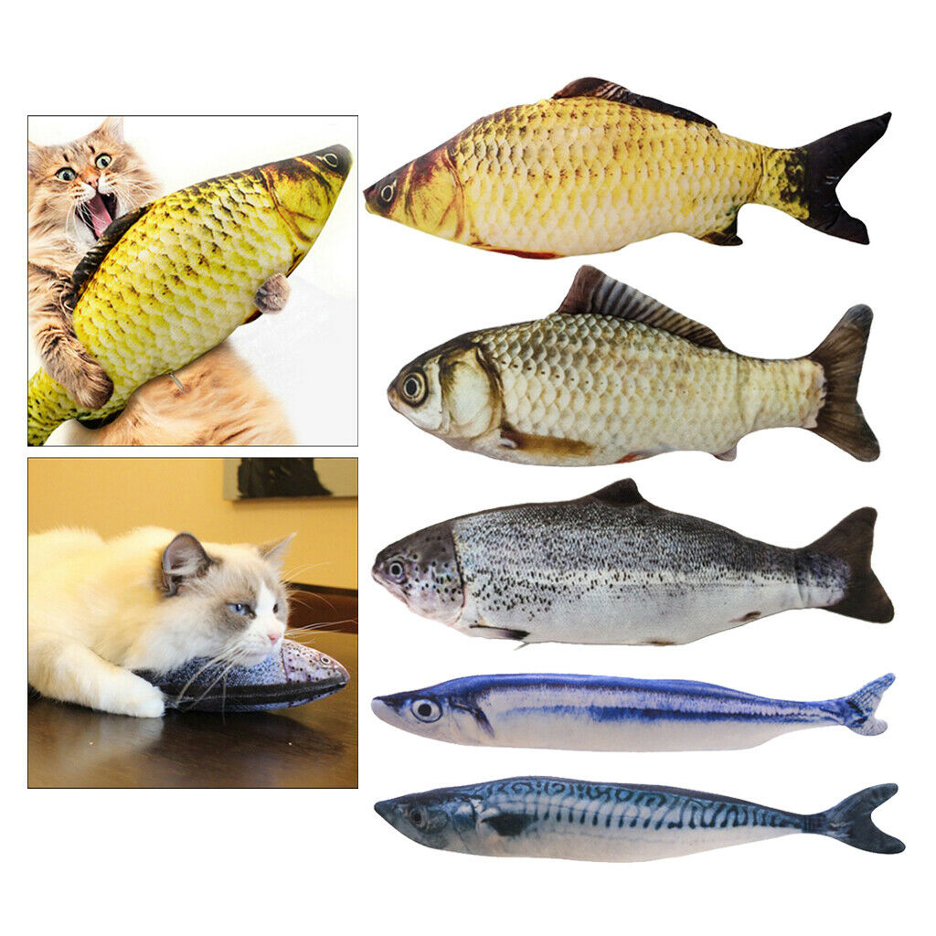 Set of 2 Cat Moving Flopping Fish Toys Cat Chew Kicker For Pet Cat Supplies