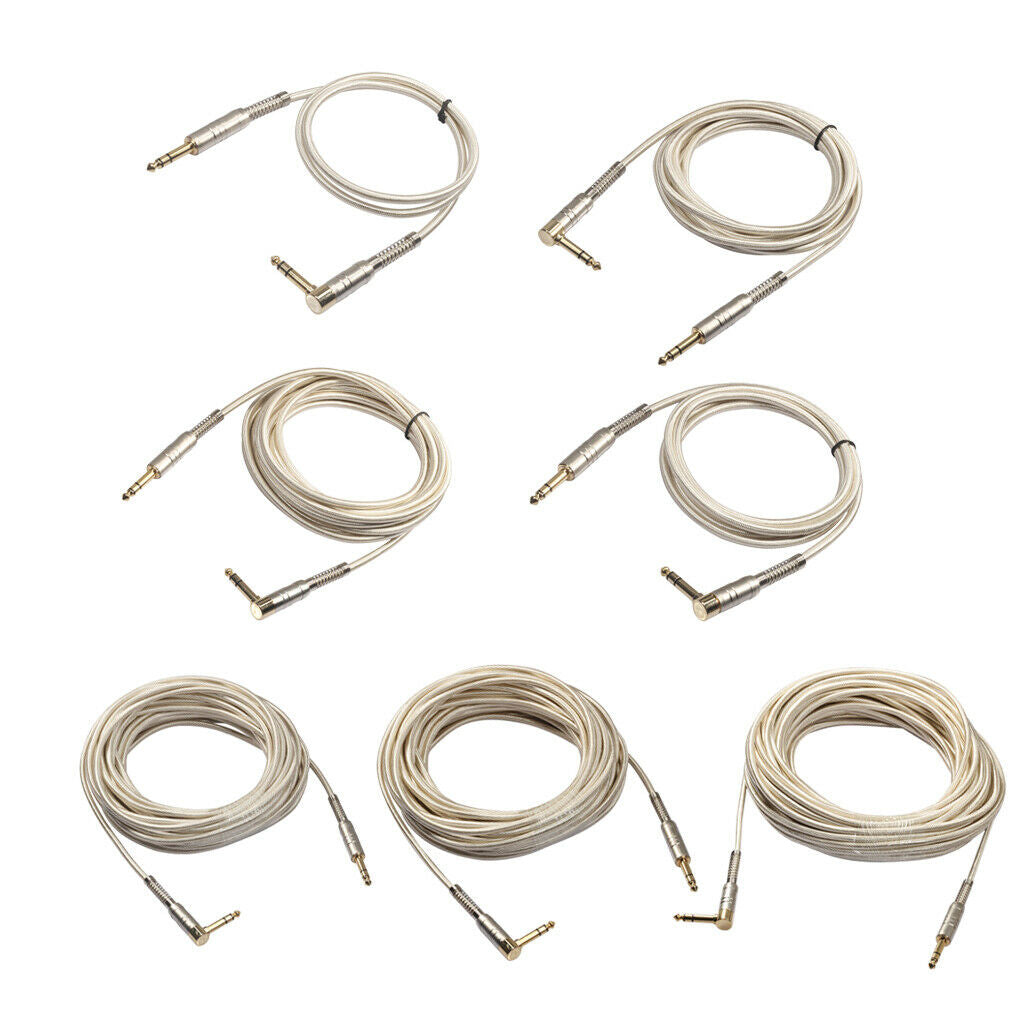 1Piece 6.35mm Male to Male Stereo Audio Aux Cable 90 degree right angle  100cm