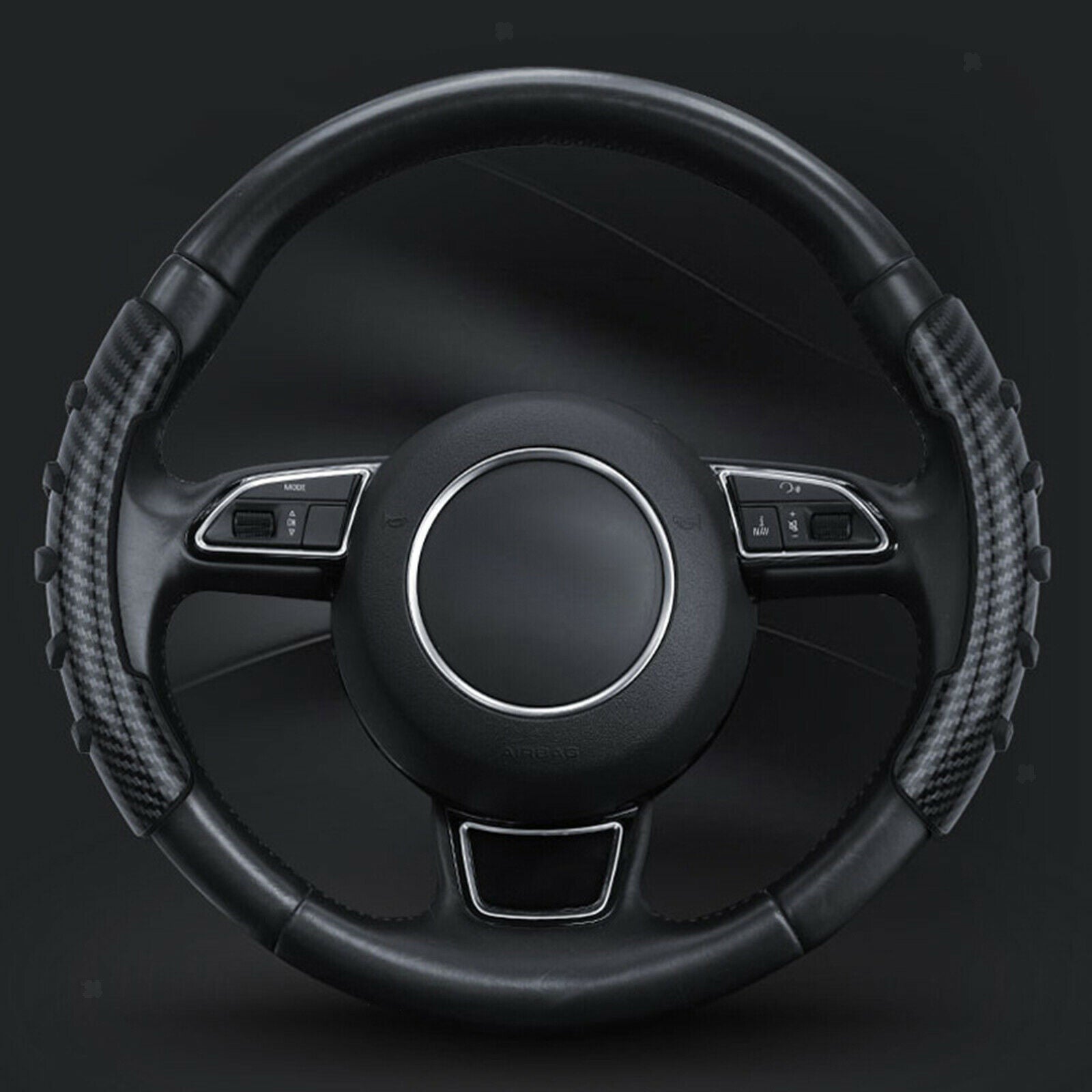 ABS Car Steering Wheel Cover Waterproof for Most Vehicles carbon fiber grain