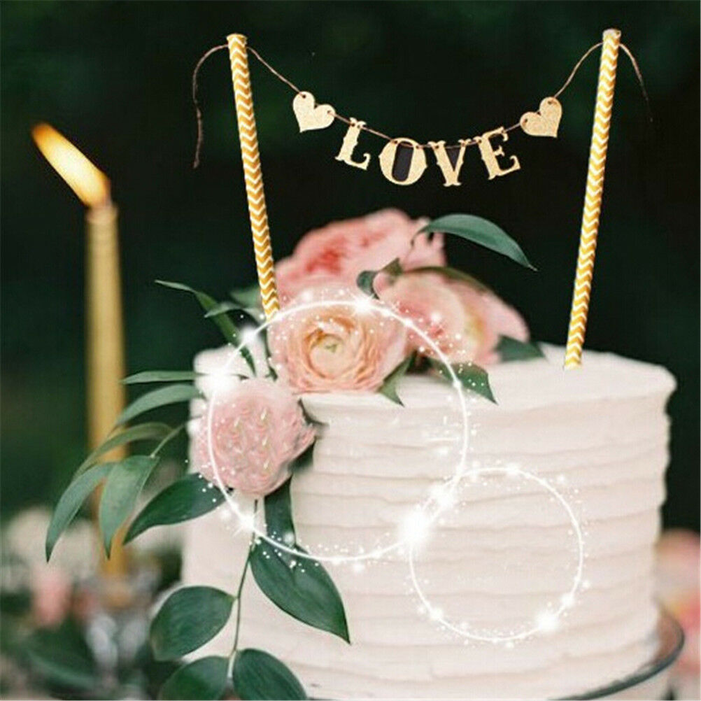 1 Set Love Flag Wedding Cake Topper for Wedding Party Cake Decoration Supp.l8