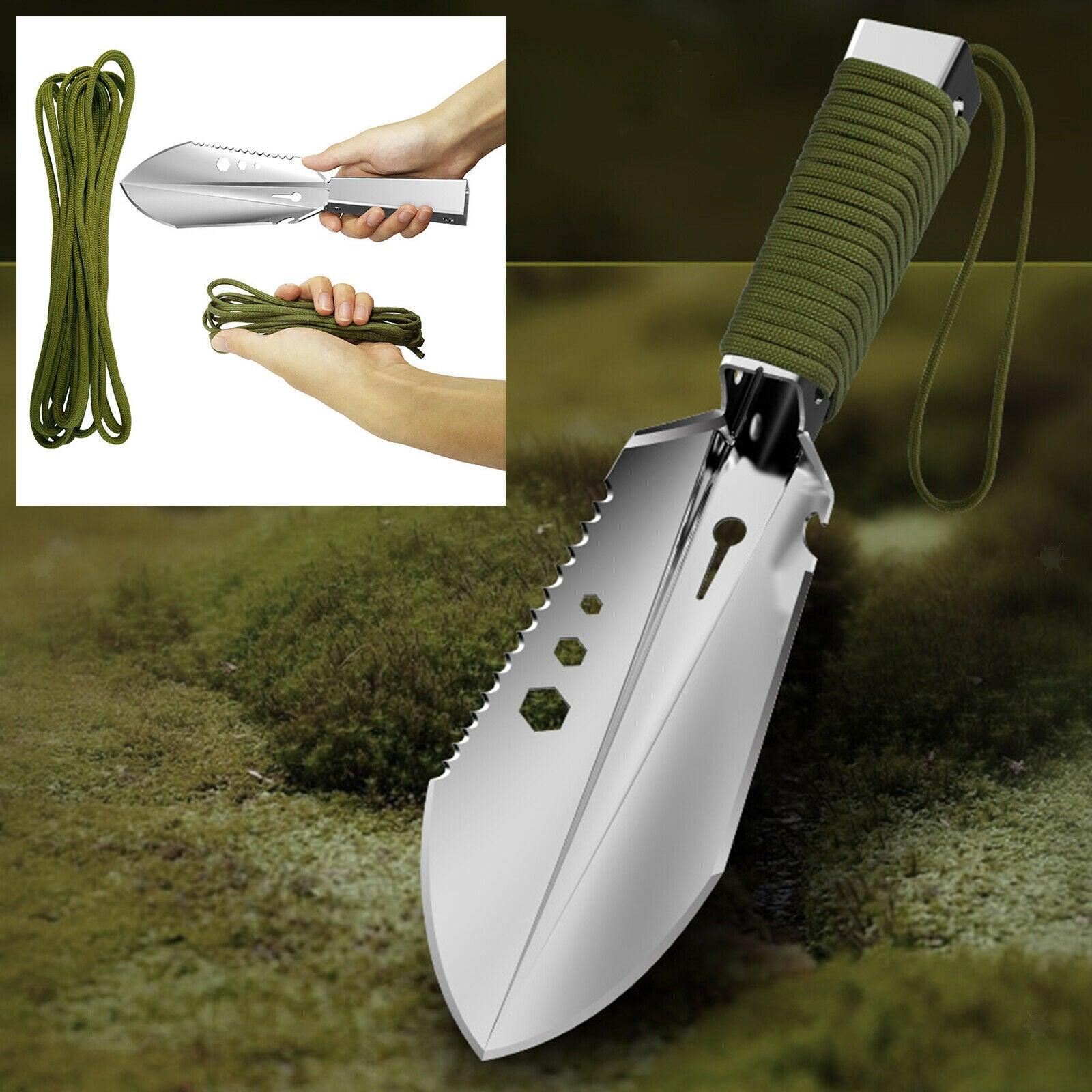 Portable Camping Shovel Garden Trowel Potting Metal Detector with Sheath