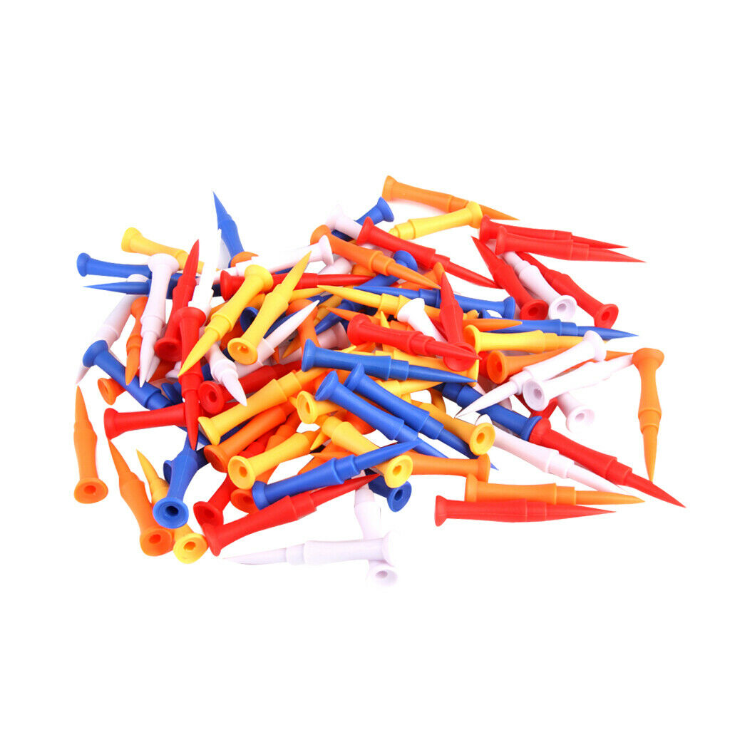 100 Different Colors 75mm (3 Inches) Durable Plastic Step Castle Golf T