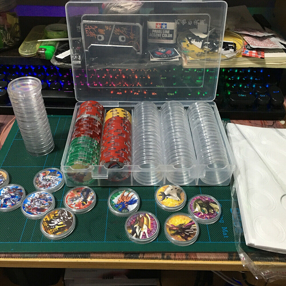 Plastic Capsules Box For Token Coin Holder Protector Container Case Collectibles