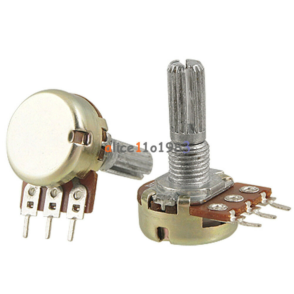5PCS 5K Ohm B5K Knurled Shaft Linear Rotary Taper Potentiometer