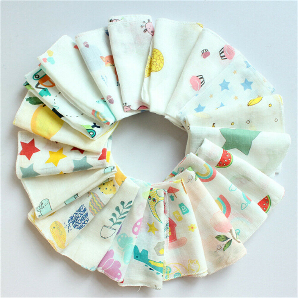 2X Baby Infant Towel 30*30cm Muslin Towel Handkerchiefs Two Layers Wipe T.l8