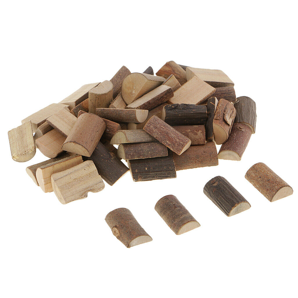 50 Pieces Natural Wooden Half Cut Slices Tree Blocks for DIY Wedding Decor